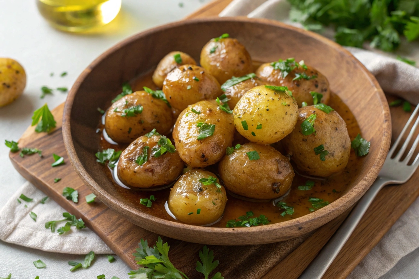 Creamy baby potatoes in butter sauce.