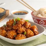 Panda Express honey sesame chicken close up