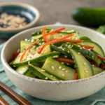 Freshly made din tai fung cucumber salad recipe.